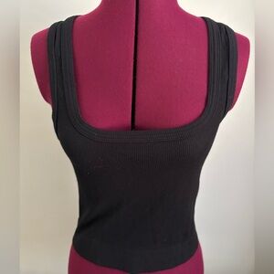 EUC Sugar Kiss Black Ribbed Tank Top, Size L